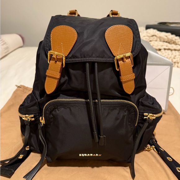 Burberry Large Nylon Rucksack with gold toned hardware - Picture 2 of 12
